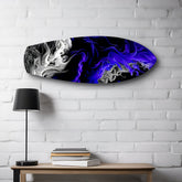 Purple Ink Flow Abstract Glass Wall Art.