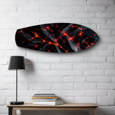 Molten Lava Cracked Stone Glass Wall Art.