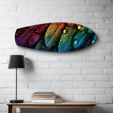Rainbow Feather Macro Glass Wall Art.