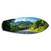 Forest Mountain Road Landscape Glass Wall Art.