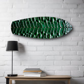 Emerald Crocodile Skin Glass Wall Art.