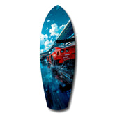 Red Racing Car Speed Tempered Glass Wall Art.