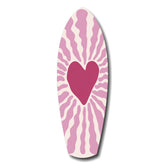Pink Heart Burst Minimal Glass Wall Art.