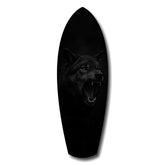 Snarling Black Wolf Dark Glass Wall Art.