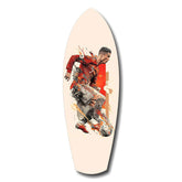 Soccer Striker Dynamic Splash Glass Wall Art.