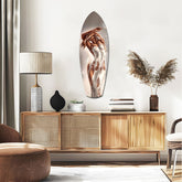 Bronze Female Figure White Paint Glass Wall Art.