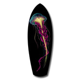 Magenta Teal Jellyfish Bioluminescent Glass Wall Art.