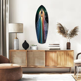 Rainbow Wake Speedboat Aerial Glass Wall Art.