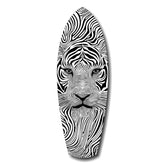 Optical Lion Black White Lines Glass Wall Art.