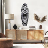 Screaming Face Op Art Swirl Surreal Glass Wall Art.
