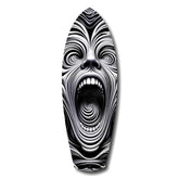 Screaming Face Op Art Swirl Surreal Glass Wall Art.