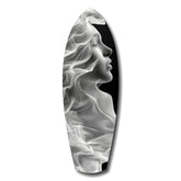 Ethereal Smoke Woman Profile Glass Wall Art.