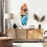 Coastal Cliffs Painterly Ocean Wave Glass Wall Art.