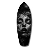 Smoke Sleeping Woman Dark Portrait Glass Wall Art.