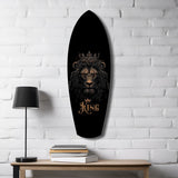 Crowned Lion King Regal Majesty Glass Wall Art.