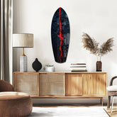 Lava Crack Black Stone Glow Glass Wall Art.