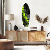 Neon Green Black Graffiti Street Art Glass Wall Art.