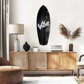 Vibe Feather Typography Minimal Glass Wall Art.