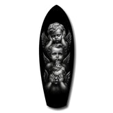 Three Wise Cherubs See Hear Speak No Evil Glass Wall Art.
