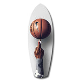 Spinning Basketball Finger Balance Glass Wall Art.