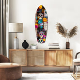 Colorful Skulls Glass Wall Art