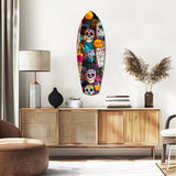 Colorful Skulls Glass Wall Art