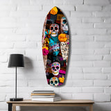 Colorful Skulls Glass Wall Art