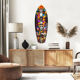 Colorful Skulls Glass Wall Art