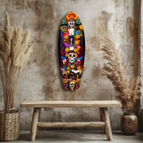 Colorful Skulls Glass Wall Art