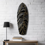 Golden Waves Glass Wall Art