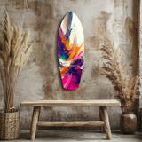 Abstract Paint Brushes Glass Wall Art