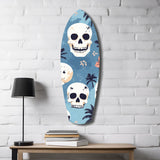 Surf Skull California Dreams Glass Wall Art