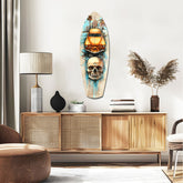 Retro Rides Rebel Skulls Glass Wall Art