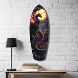 Moonlit Dragon Flight of the Night Glass Wall Art