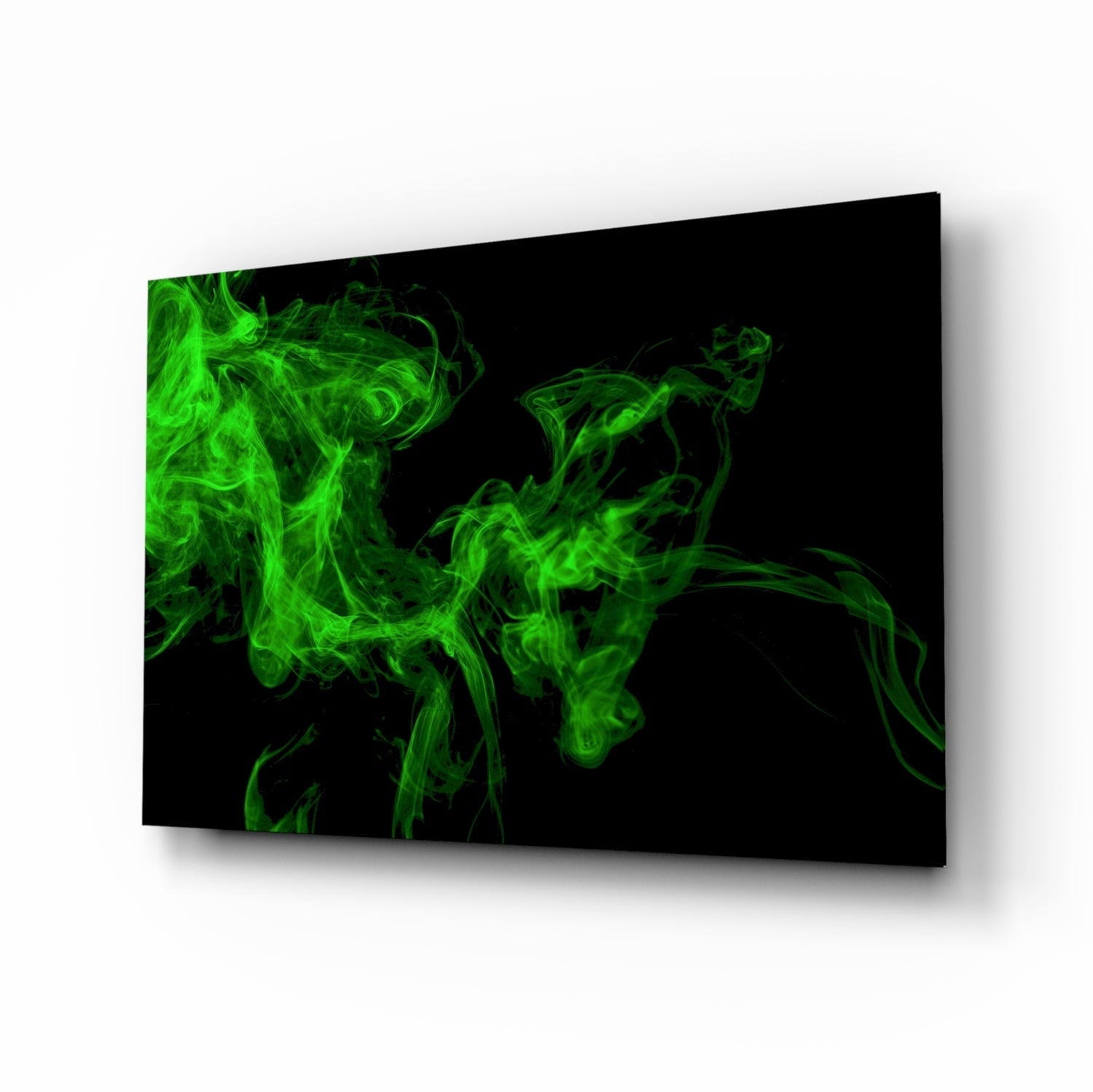 Green Smoke Glass Wall Art.