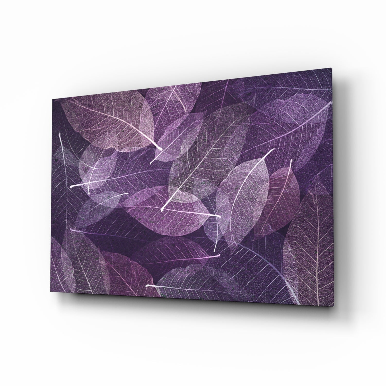 Purple Leaf Glass Wall Art.