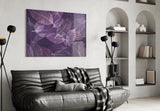 Purple Leaf Glass Wall Art.