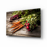 Carrot and Radish Glass Wall Art.