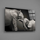 Elephants Glass Wall Art.