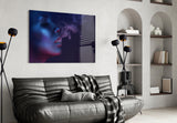 Smoke and Woman Glass Wall Art.