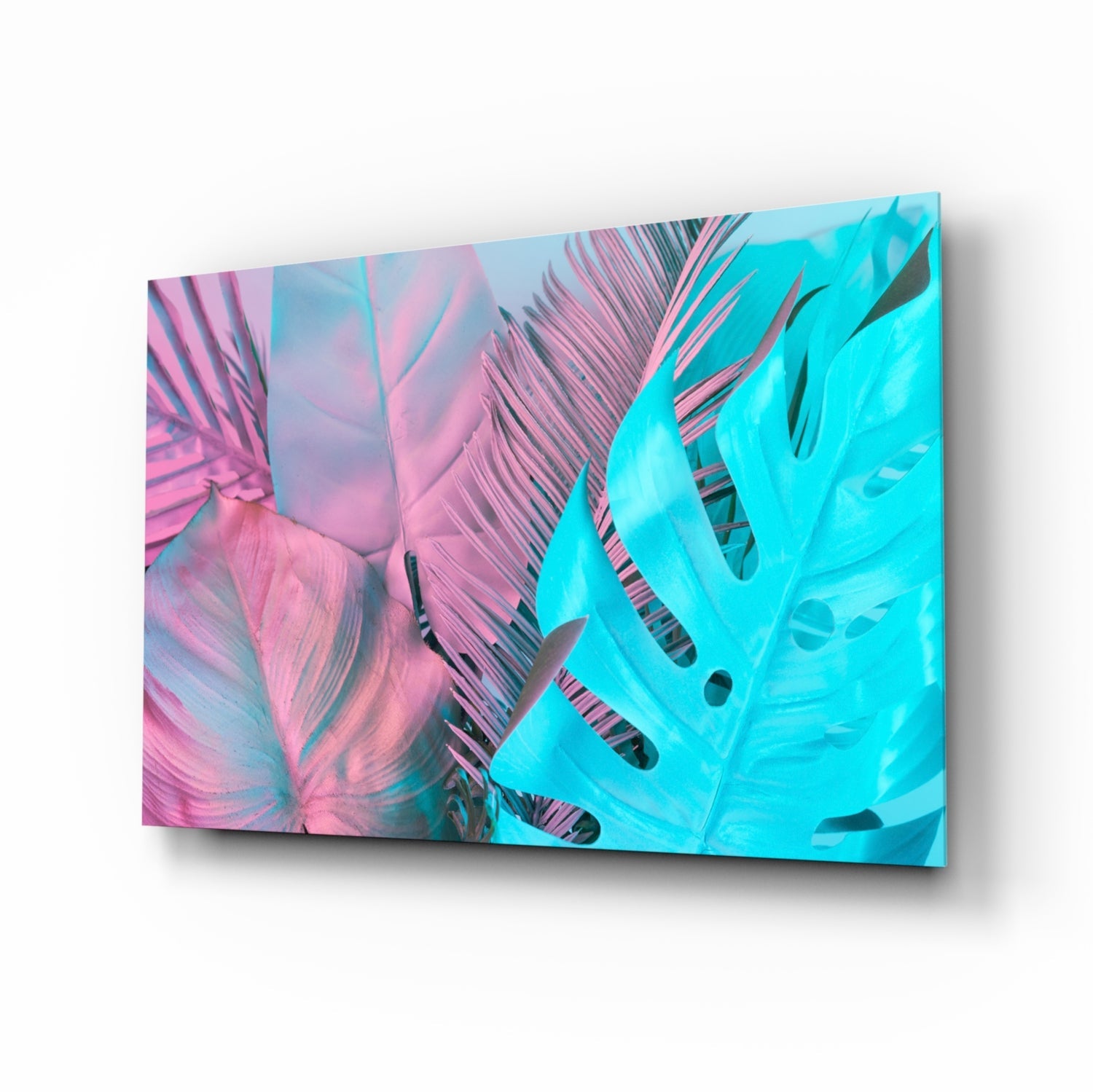 Tropical Leaf Glass Wall Art.