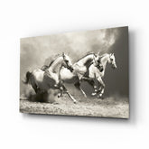 Running Horses Glass Wall Art.