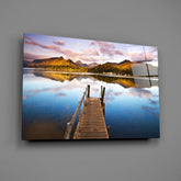 Lake Landscape Glass Wall Art.