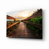 Sunset on the Beach Glass Wall Art.