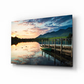 Lake Landscape Glass Wall Art.