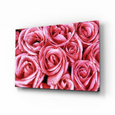 Pink Rose Glass Wall Art.