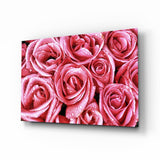 Pink Rose Glass Wall Art.