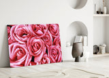 Pink Rose Glass Wall Art.