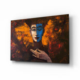 Abstract Woman Portrait Glass Wall Art.