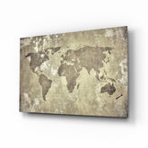 World Map Glass Wall Art.